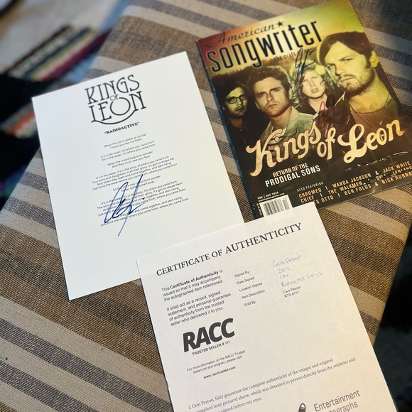 Kings Of Leon Other - Kings of Leon Caleb Followill Signed Memorabilia Set